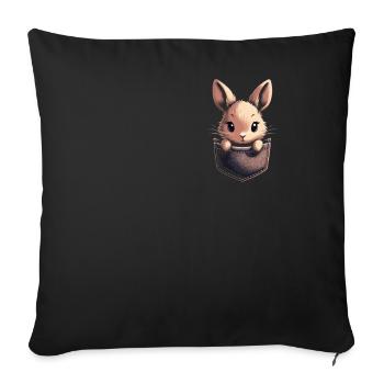 Lapin, Lapin, Animal, Animal De Compagnie, Lapins - Housse de coussin décorative 45 x 45 cm - noir - Devant