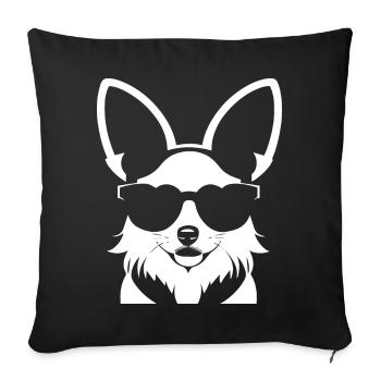 Funny Chihuahua wearing Sunglasses Chihuahuas - Sofa pillowcase 17,3'' x 17,3'' (45 x 45 cm) - black - Front