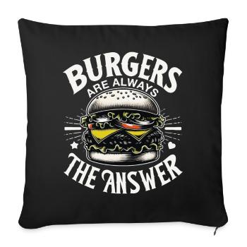 Burger Fast Food Hamburger Cheesburger Burgers - Sofa pillowcase 17,3'' x 17,3'' (45 x 45 cm) - black - Front
