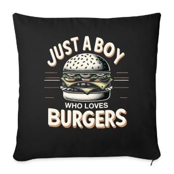 Burger Fast Food Hamburger Cheesburger Burgers - Sofa pillowcase 17,3'' x 17,3'' (45 x 45 cm) - black - Front