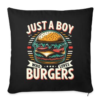 Burger Fast Food Hamburger Cheesburger Burgers - Sofa pillowcase 17,3'' x 17,3'' (45 x 45 cm) - black - Front