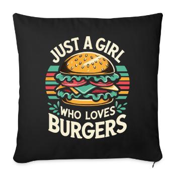 Burger Fast Food Hamburger Cheesburger Burgers - Sofa pillowcase 17,3'' x 17,3'' (45 x 45 cm) - black - Front