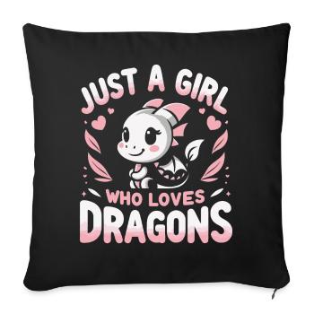 Dragon Mystic Dragon Fantasy - Sofa pillowcase 17,3'' x 17,3'' (45 x 45 cm) - black - Front