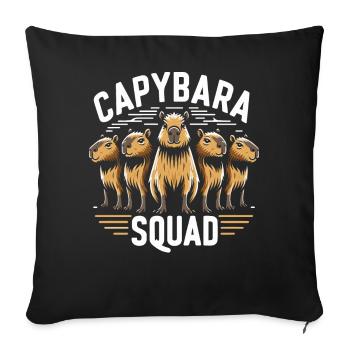 Capybara Capybara Rongeur Animal - Housse de coussin décorative 45 x 45 cm - noir - Devant