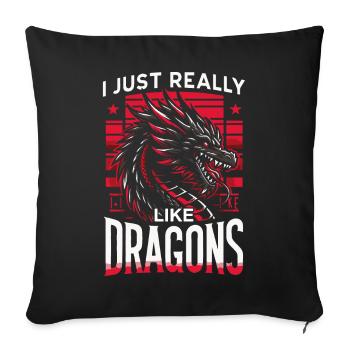 Dragon Mystic Dragon Fantasy - Sofa pillowcase 17,3'' x 17,3'' (45 x 45 cm) - black - Front