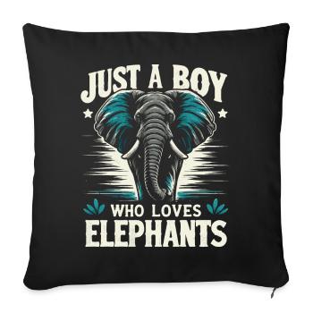 Éléphant Animal Éléphant Zoo - Housse de coussin décorative 45 x 45 cm - noir - Devant
