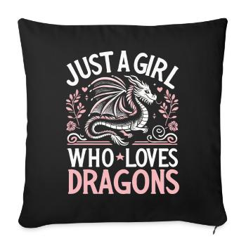 Dragon Mystic Dragon Fantasy - Sofa pillowcase 17,3'' x 17,3'' (45 x 45 cm) - black - Front