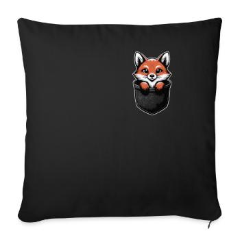Fox Foxes Animal - Sofa pillowcase 17,3'' x 17,3'' (45 x 45 cm) - black - Front
