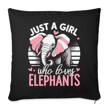 Éléphant Animal Éléphant Zoo - Housse de coussin décorative 45 x 45 cm - noir - Devant