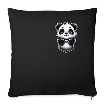 Panda Bear Panda Animal Pandas - Sofa pillowcase 17,3'' x 17,3'' (45 x 45 cm) - black - Front