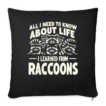 Raccoon - Sofa pillowcase 17,3'' x 17,3'' (45 x 45 cm) - black - Front