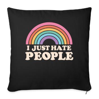 Drôle, sarcasme, humour sarcastique, ironie - Housse de coussin décorative 45 x 45 cm - noir - Devant