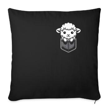 sheep, sheep, farmer, lamb, farmer - Sofa pillowcase 17,3'' x 17,3'' (45 x 45 cm) - black - Front