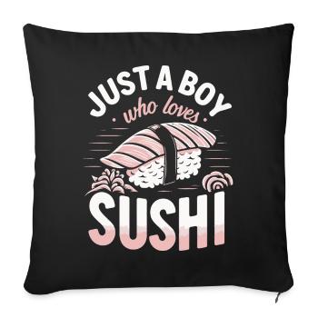 Sushi Cuisine Japonaise Maki Sushi Kawaii - Housse de coussin décorative 45 x 45 cm - noir - Devant