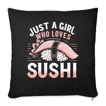 Sushi Cuisine Japonaise Maki Sushi Kawaii - Housse de coussin décorative 45 x 45 cm - noir - Devant