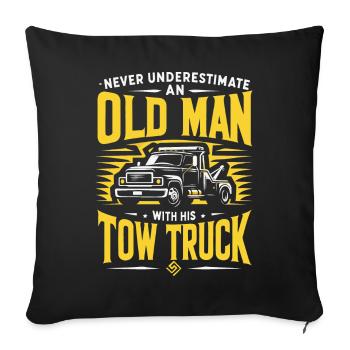 Tow Truck Tow Truck - Sofa pillowcase 17,3'' x 17,3'' (45 x 45 cm) - black - Front