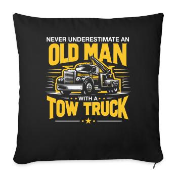 Tow Truck Tow Truck - Sofa pillowcase 17,3'' x 17,3'' (45 x 45 cm) - black - Front