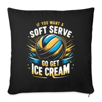 Joueur de volley-ball Volley-ball de plage Joueur de volley-ball S - Housse de coussin décorative 45 x 45 cm - noir - Devant