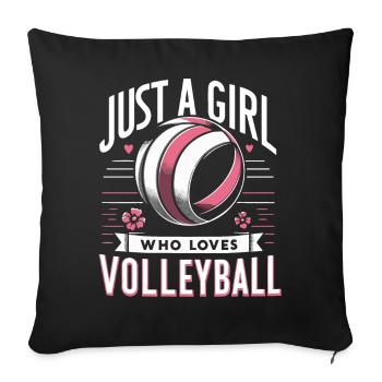 Joueur de volley-ball Volley-ball de plage Joueur de volley-ball S - Housse de coussin décorative 45 x 45 cm - noir - Devant