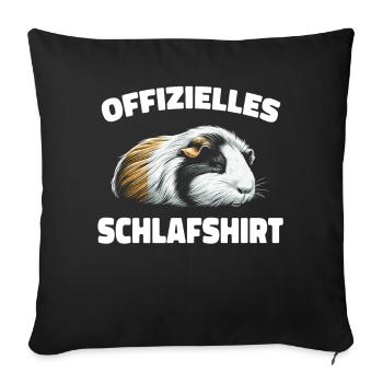 Meerschweinchen Kurzhaar Langhaar Crested Hunde - Sofakissenbezug 45 x 45 cm - Schwarz - Vorne