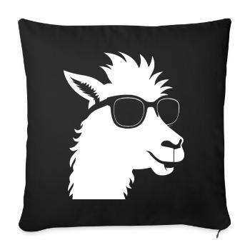 Funny Alpaca Wearing Sunglasses Cool Alpacas - Sofa pillowcase 17,3'' x 17,3'' (45 x 45 cm) - black - Front