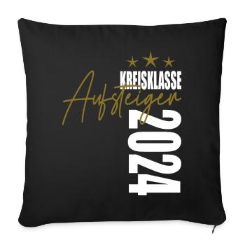 Aufsteiger Kreisklasse 2024 Aufstiegstrikot - Sofakissenbezug 45 x 45 cm - Schwarz - Vorne