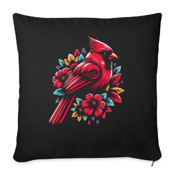 Cardinal Red Cardinal Bird Red Cardinal - Sofa pillowcase 17,3'' x 17,3'' (45 x 45 cm) - black - Front