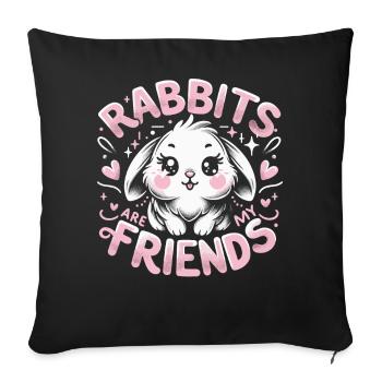 Lapin, Lapin, Animal, Animal De Compagnie, Lapins - Housse de coussin décorative 45 x 45 cm - noir - Devant