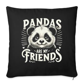 Panda Bear Panda Animal Pandas - Sofa pillowcase 17,3'' x 17,3'' (45 x 45 cm) - black - Front