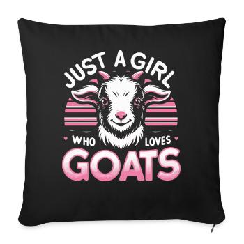 Ziege Ziegen Tier Goat - Sofakissenbezug 45 x 45 cm - Schwarz - Vorne