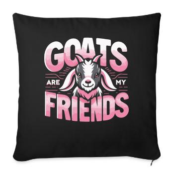 Chèvre Chèvre Animal Chèvre - Housse de coussin décorative 45 x 45 cm - noir - Devant