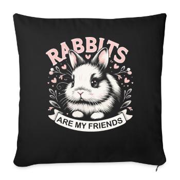 Lapin, Lapin, Animal, Animal De Compagnie, Lapins - Housse de coussin décorative 45 x 45 cm - noir - Devant