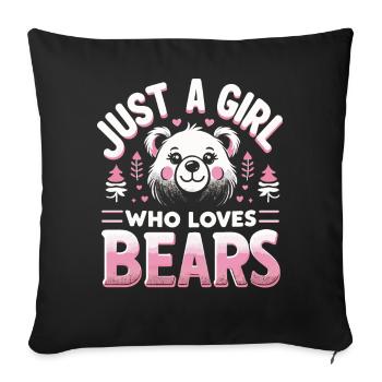 Bear, Grizzly Bear, Brown Bear, Bears - Sofa pillowcase 17,3'' x 17,3'' (45 x 45 cm) - black - Front
