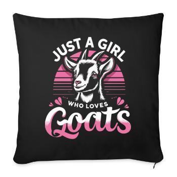 Ziege Ziegen Tier Goat - Sofakissenbezug 45 x 45 cm - Schwarz - Vorne