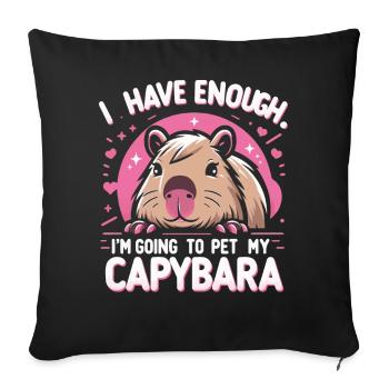 Capybara Capybara Rongeur Animal - Housse de coussin décorative 45 x 45 cm - noir - Devant