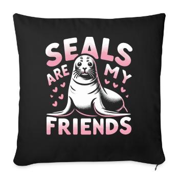 Seal, Seal, Animal, Sea Lion - Sofa pillowcase 17,3'' x 17,3'' (45 x 45 cm) - black - Front