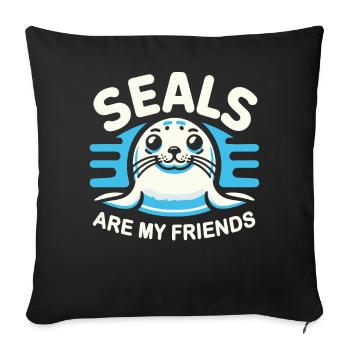 Seal, Seal, Animal, Sea Lion - Sofa pillowcase 17,3'' x 17,3'' (45 x 45 cm) - black - Front