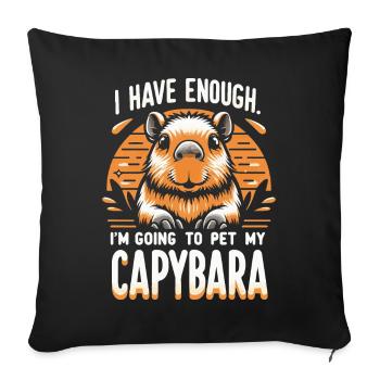 Capybara Capybara Rongeur Animal - Housse de coussin décorative 45 x 45 cm - noir - Devant