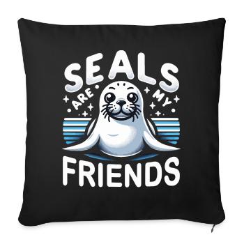 Seal, Seal, Animal, Sea Lion - Sofa pillowcase 17,3'' x 17,3'' (45 x 45 cm) - black - Front