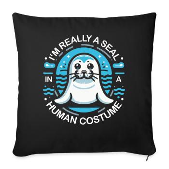 Seal, Seal, Animal, Sea Lion - Sofa pillowcase 17,3'' x 17,3'' (45 x 45 cm) - black - Front