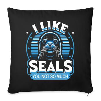 Seal, Seal, Animal, Sea Lion - Sofa pillowcase 17,3'' x 17,3'' (45 x 45 cm) - black - Front