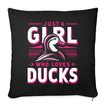 Duck, Duck, Bird, Animal, Quack - Sofa pillowcase 17,3'' x 17,3'' (45 x 45 cm) - black - Front
