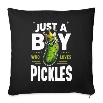 Cucumber Pickle Pickle Food Dill - Sofa pillowcase 17,3'' x 17,3'' (45 x 45 cm) - black - Front