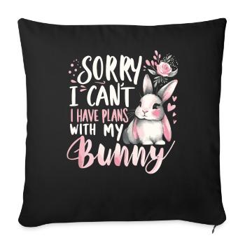 Lapin, Lapin, Animal, Animal De Compagnie, Lapins - Housse de coussin décorative 45 x 45 cm - noir - Devant