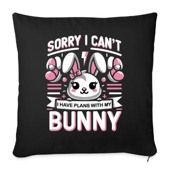 Lapin, Lapin, Animal, Animal De Compagnie, Lapins - Housse de coussin décorative 45 x 45 cm - noir - Devant