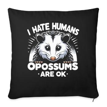 Opossum Possum Animal - Housse de coussin décorative 45 x 45 cm - noir - Devant