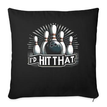 Bowling Bowler Pin Ball Bowling Ball - Housse de coussin décorative 45 x 45 cm - noir - Devant