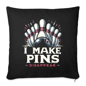 Bowling Bowler Pin Ball Bowling Ball - Housse de coussin décorative 45 x 45 cm - noir - Devant