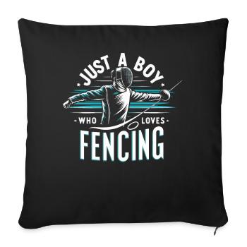 Escrimeur - Housse de coussin décorative 45 x 45 cm - noir - Devant