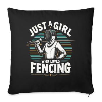 Escrimeur - Housse de coussin décorative 45 x 45 cm - noir - Devant
